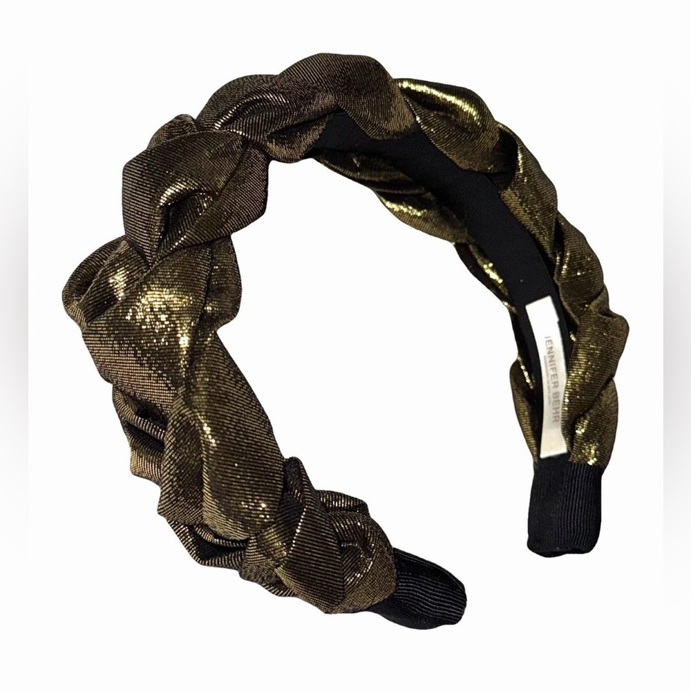 Jennifer Behr AUTHENTIC Metallic Gold Bronze Black Lorelei Braided Headband